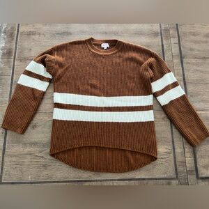 Pink Lily Brown and Cream Women’s Sweater